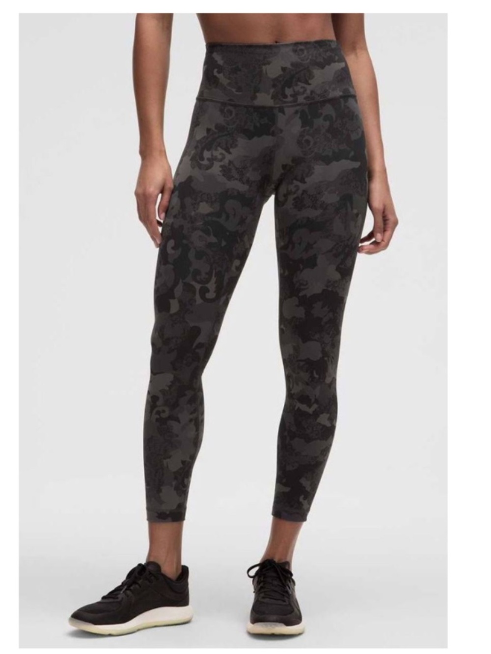 LULULEMON Wunder Train HR Tight 25” Hidden Heritage Lace Black Multi Size 10